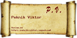 Peknik Viktor névjegykártya